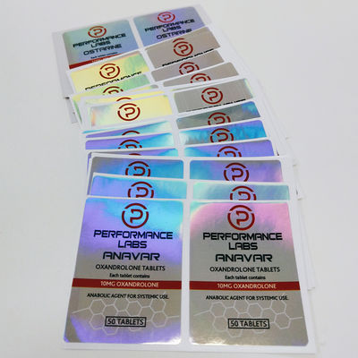 Label Botol Steroid Keamanan Hologram 4x8cm Anti Pemalsuan
