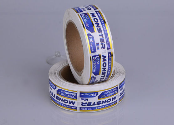Label Botol Steroid Tahan Air Perekat Kuat PP Dengan Stempel Foil