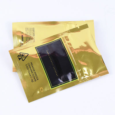 Custom Black Printing Gold Color Metallic Glossy Laminated Mylar Bags Untuk Kapsul Farmasi