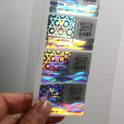 Label Vial Hologram Pelangi, Stiker Keaslian Holografik Permukaan Glossy