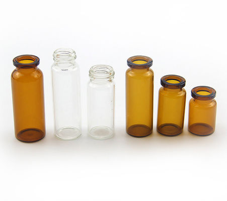 Tahan Air 10ml Amber Medicine Glass Vials 5.5cm Sertifikasi ISO Tinggi