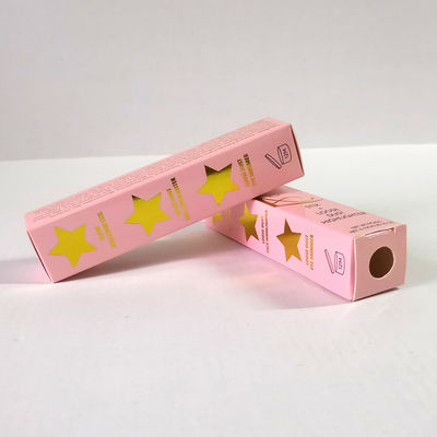 Kotak Kertas Kosmetik Hot Stamping CMYK, Kemasan Kotak Lipstik Lipat