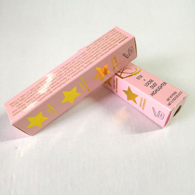 Kotak Kertas Kosmetik Hot Stamping CMYK, Kemasan Kotak Lipstik Lipat