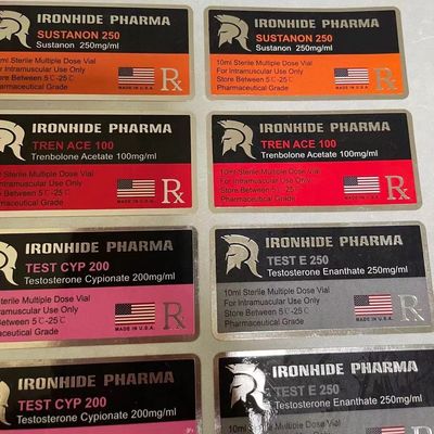 Label Botol Kaca Warna ISO PMS, Stiker Label Farmasi Finish Glossy