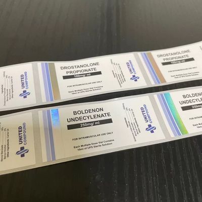 Label Botol ISO9001 PMS Warna 26mm Panjang 30ml Dengan Pencetakan Foil Perak