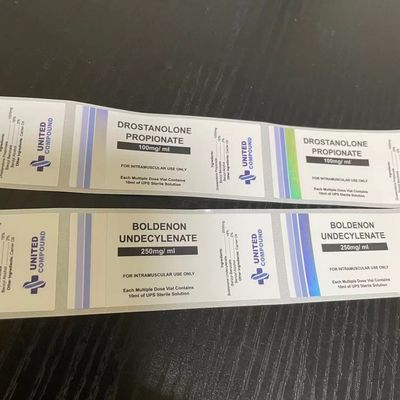 Label Botol ISO9001 PMS Warna 26mm Panjang 30ml Dengan Pencetakan Foil Perak