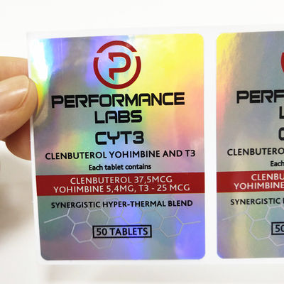 Label Botol Steroid Keamanan Hologram 4x8cm Anti Pemalsuan