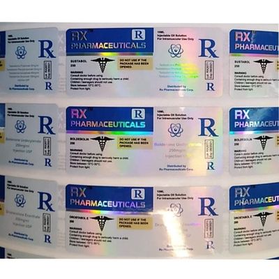 Label Botol Farmasi Warna Pantone Tahan Panas Untuk Injeksi Steroid