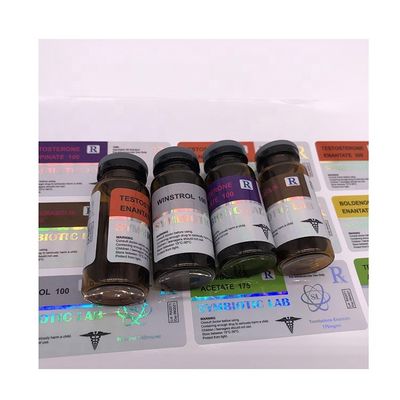 Stiker Label Obat Warna CMYK, Stiker Holografik Vinyl Bukti Minyak