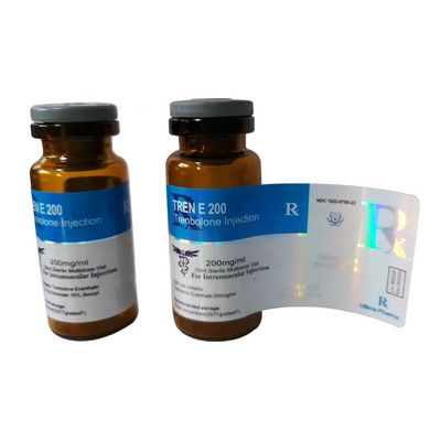 Self Adhesive Silver Glossy Laminated 10ml Vial Labels Lebar 30mm