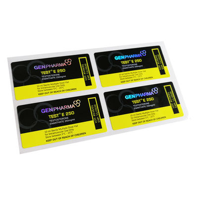 Self Adhesive Silver Glossy Laminated 10ml Vial Labels Lebar 30mm