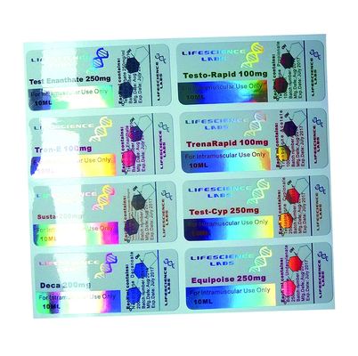 Label Botol Obat OEM, Stiker Hologram Keamanan Kertas 80gsm