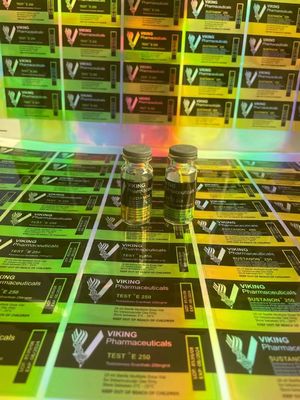 Kertas Seni CMYK Color Pharmaceutical Steroid Vial Labels ISO Disetujui