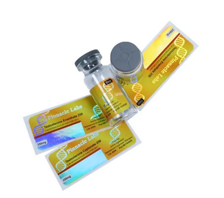 OEM Glossy Lamination 10ml Vial Labels Hologram Security Untuk Obat