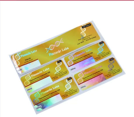 OEM Glossy Lamination 10ml Vial Labels Hologram Security Untuk Obat