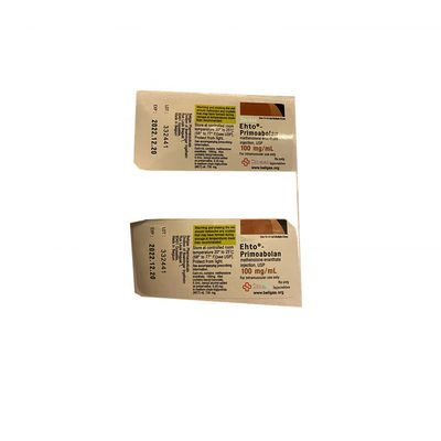 ODM Glossy Lamination Label Vial Kecil Perekat Untuk Testosteron