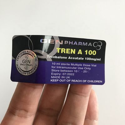 Label Botol Steroid 25x60mm Anti Stiker Holografik Perak Palsu
