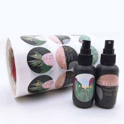 Label Botol Kaca Biodegradable Warna Pantone Dapat Dicetak Untuk Produk Perawatan Kecantikan Beauty