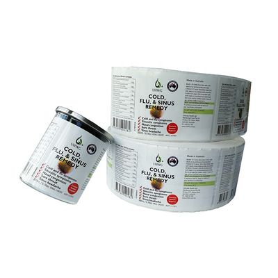 Tahan Air Self Adhesive 6x12cm Label Botol Obat Laminasi Matte