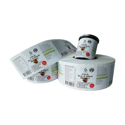 Tahan Air Self Adhesive 6x12cm Label Botol Obat Laminasi Matte