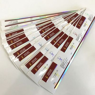 Red Self Adhesive 75mm Lebar Label Botol Pil Tahan Minyak Persegi Panjang