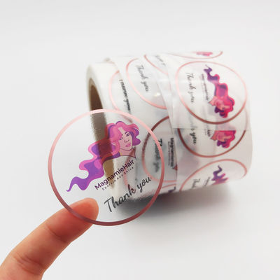 OEM Anti Ultraviolet Transparan PVC Vinyl Sticker Dengan Rose Gold Foil Stamping