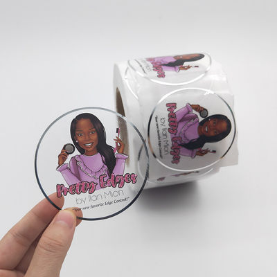 OEM Anti Ultraviolet Transparan PVC Vinyl Sticker Dengan Rose Gold Foil Stamping