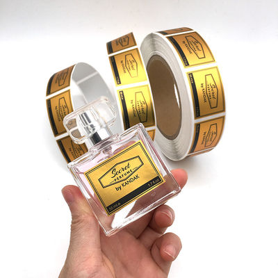 Gold Foil Finishing 4x6cm PVC Vinyl Sticker Untuk Botol Parfum