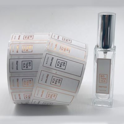 8cm Lebar Botol Parfum Stiker Foil Emas Pribadi Dengan Pencetakan UV Spot