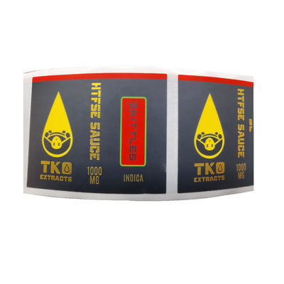 RoHS 70mm Lebar Stiker Kustom Foil Emas Untuk Botol Penetes 10ml