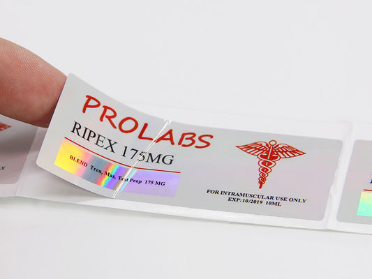Pencetakan Foil Emas ISO 10ml Label Botol Perekat Kuat Lengket Untuk Trenbolone Acetate