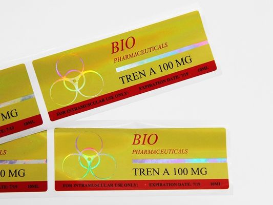 Pencetakan Foil Emas ISO 10ml Label Botol Perekat Kuat Lengket Untuk Trenbolone Acetate