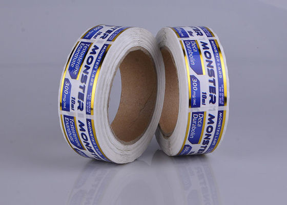 Label Botol Steroid Tahan Air Perekat Kuat PP Dengan Stempel Foil