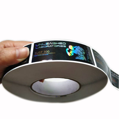 Label Botol Obat PET Transparan, Label Keamanan Hologram Tahan Air