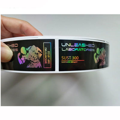Label Botol Obat PET Transparan, Label Keamanan Hologram Tahan Air