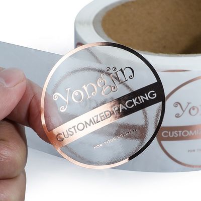 BOPP Hot Stamping Stiker Foil Emas, Stiker Transparan Foil Emas OEM