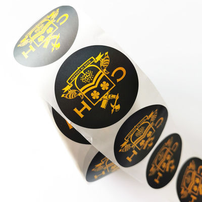 Oilproof 0.05mm Tebal Vinyl Stiker Label Foil Emas Untuk Botol Sintetis
