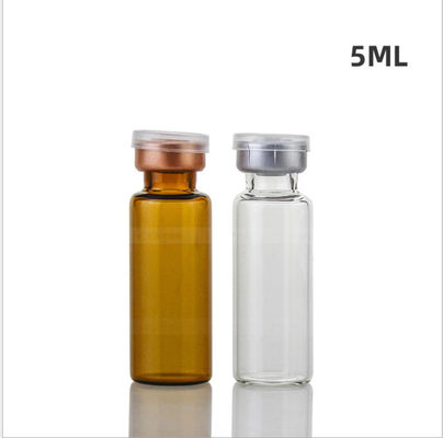Botol Kaca Obat Tinggi 49mm, Botol Kaca Amber 5ml Anti Rapuh