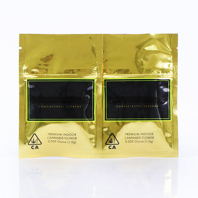 Custom Black Printing Gold Color Metallic Glossy Laminated Mylar Bags Untuk Kapsul Farmasi
