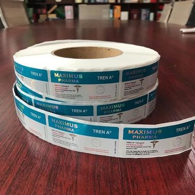 Kustom Pencetakan Warna-warni Hologram Steriod 3x6 Cm Laser Paper Vial Labels By Roll Untuk Penggunaan Botol Injeksi 10ml